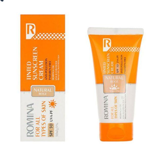 كرم ضد آفتاب spf 50 - طبيعي 50 ميل رومينا
